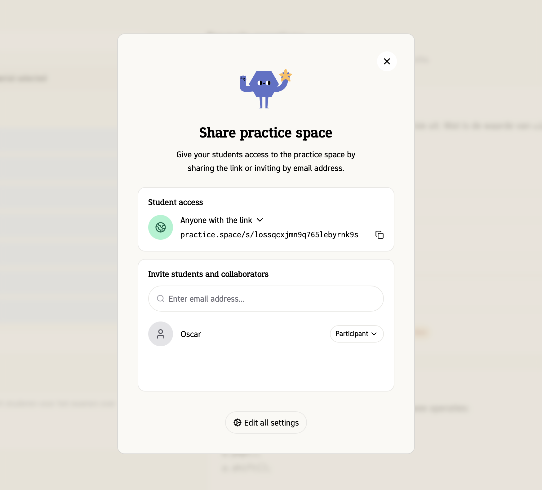 Sharing dialog